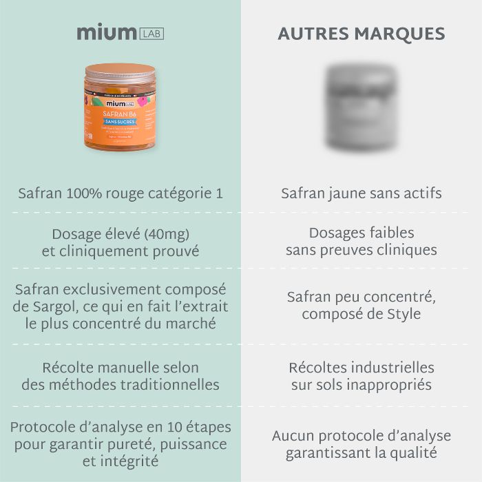 Gummies SAFRAN B6 SANS SUCRES | Équilibre émotionnel | 21 jours 🔬