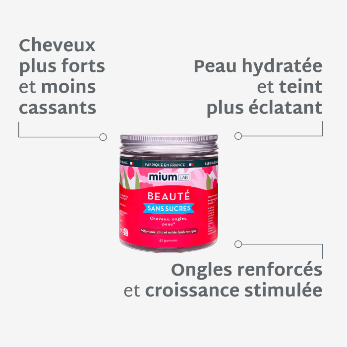 Pack Gummies Beauté SANS SUCRES | Améliore peau, cheveux et ongles | 4 x 21 jours