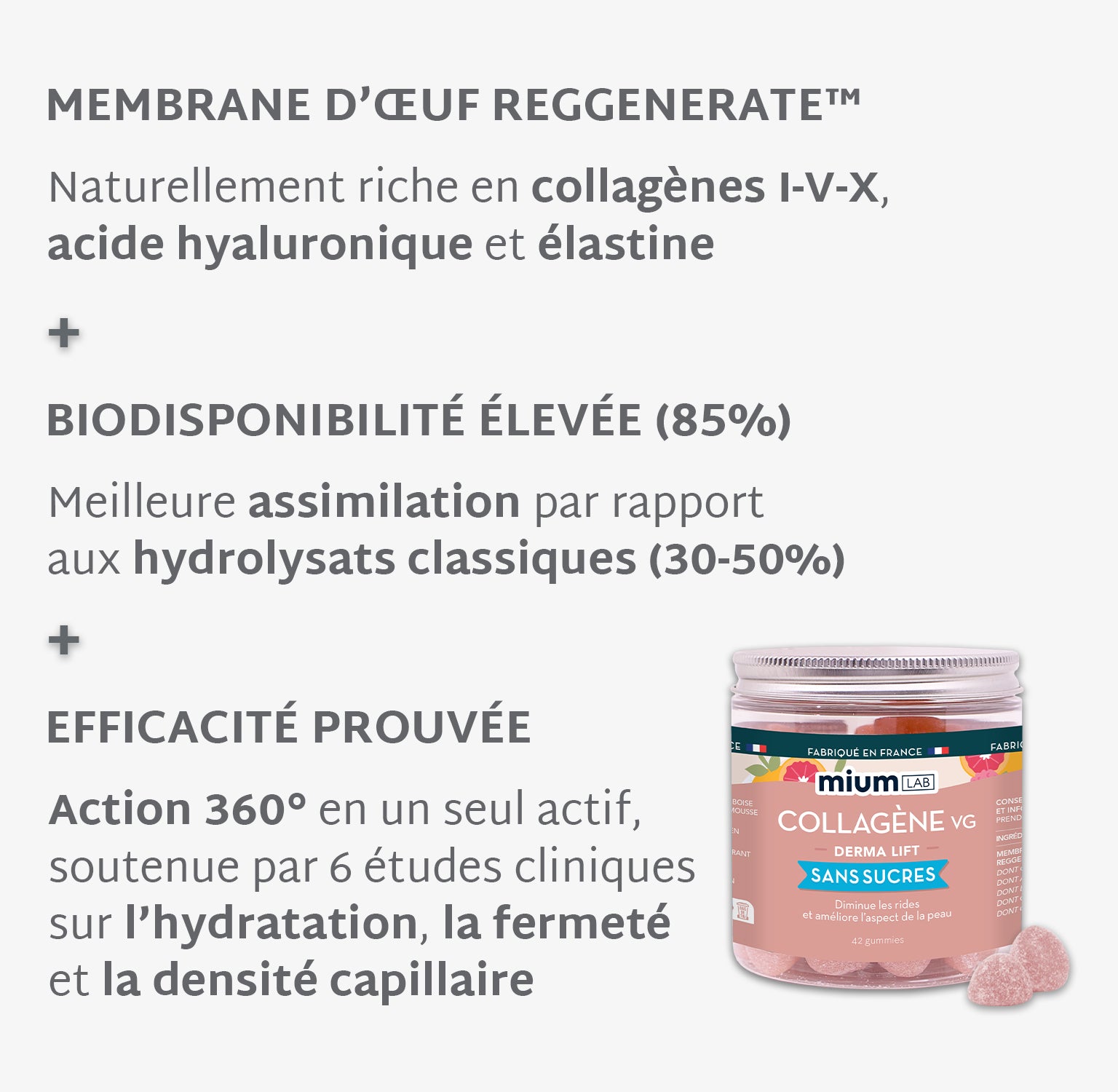 Gummies Collagène VG SANS SUCRES | Hydrate & raffermit la peau | 21 jours