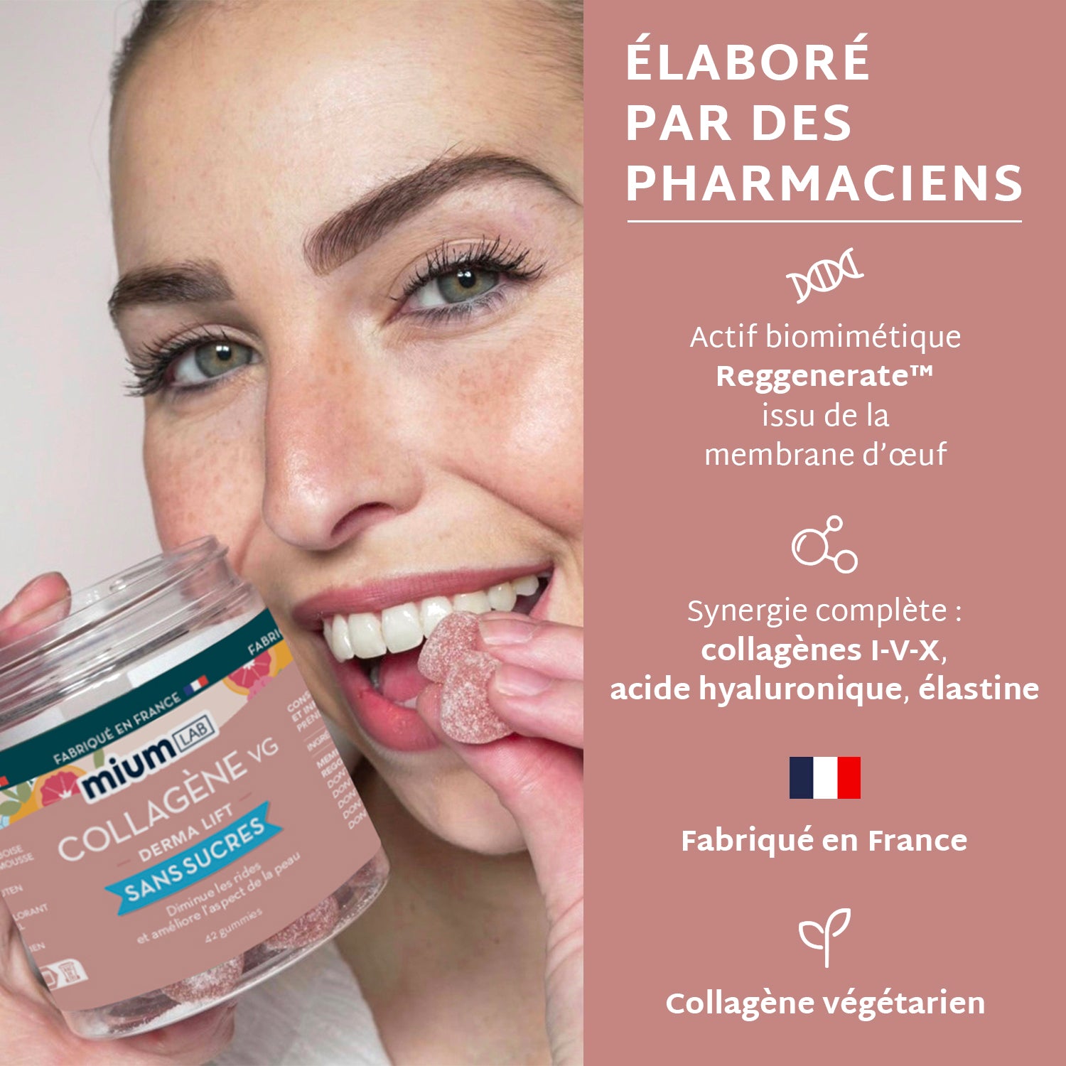 Gummies Collagène VG SANS SUCRES | Hydrate & raffermit la peau | 21 jours