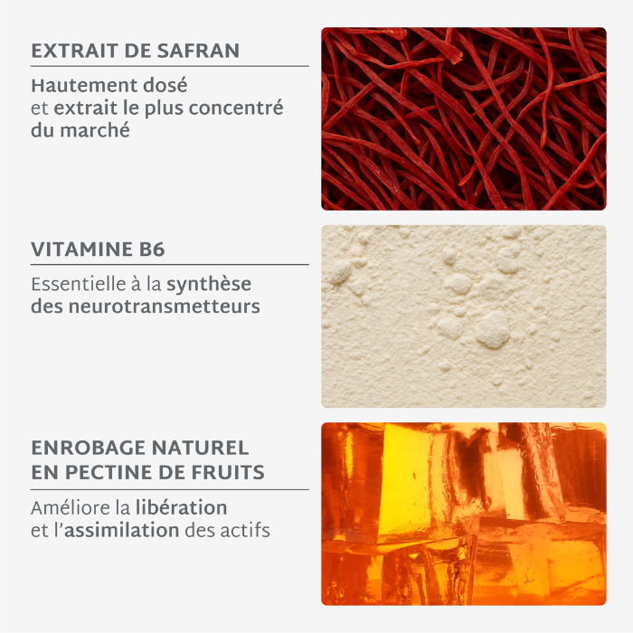 Gummies SAFRAN B6 FRAISE | Calme et concentration | 42 jours 🧒