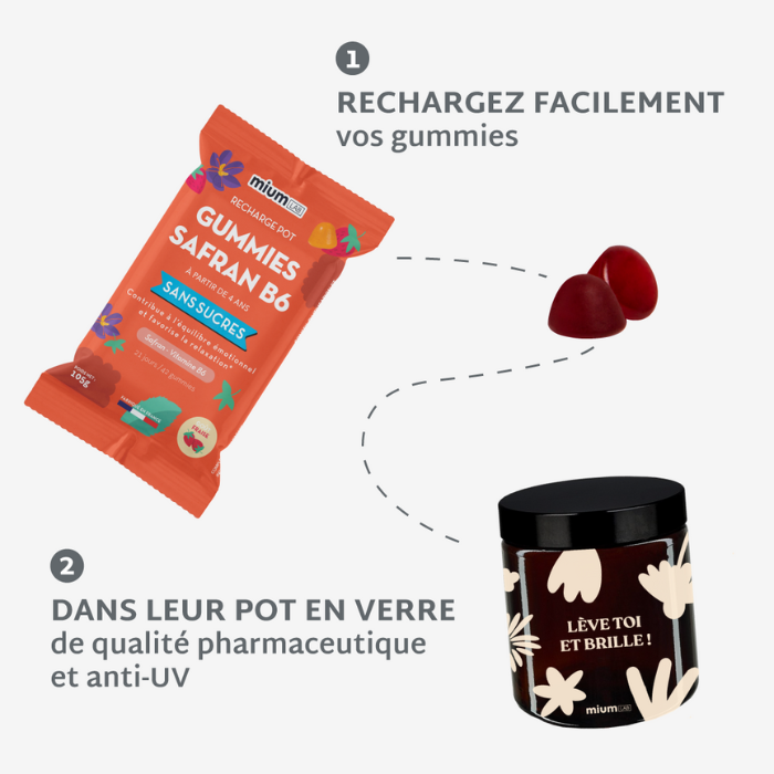 Éco-recharge SAFRAN B6 FRAISE | Calme et concentration | 42 jours 🧒