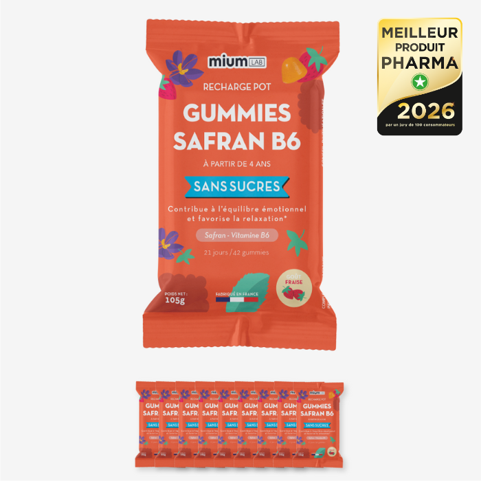 Éco-recharge SAFRAN B6 FRAISE | Calme et concentration | 42 jours 🧒