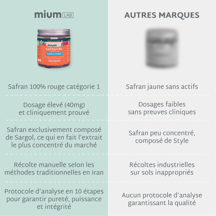 Gummies SAFRAN B6 FRAISE | Calme et concentration | 42 jours 🧒