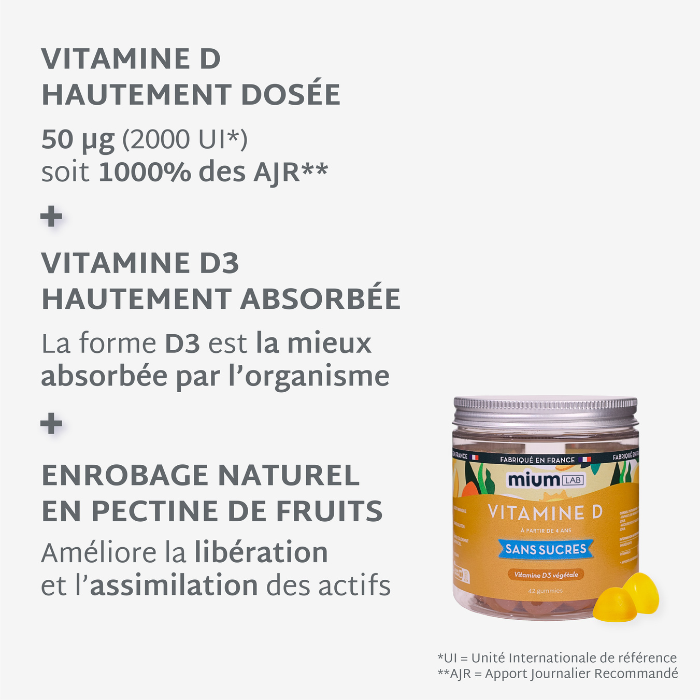 Pack Gummies Vitamine D SANS SUCRES | Santé des os et muscles | 4 x 21 jours