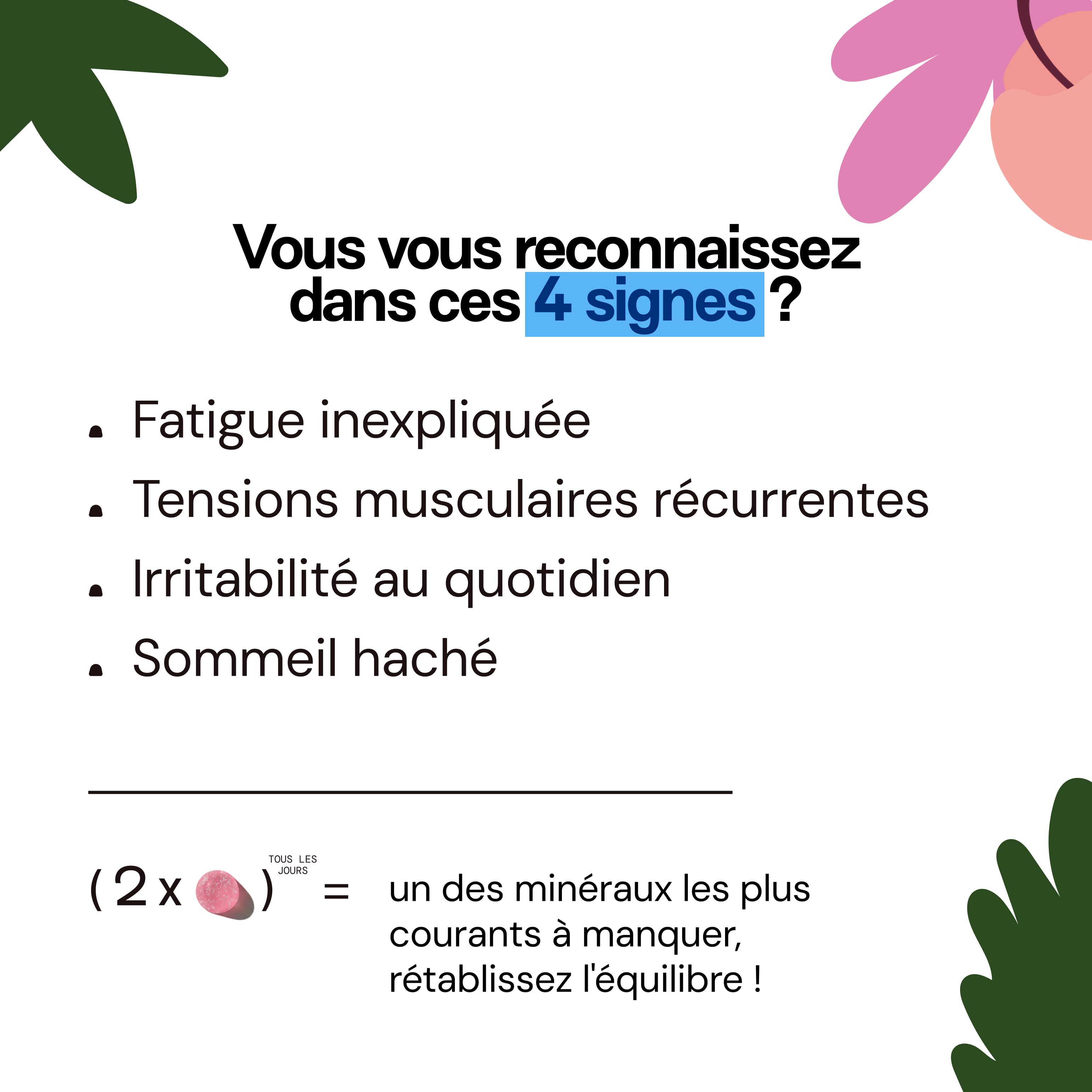 Gummies MAGNÉSIUM SANS SUCRES | Réduit la fatigue et la nervosité | 21 jours