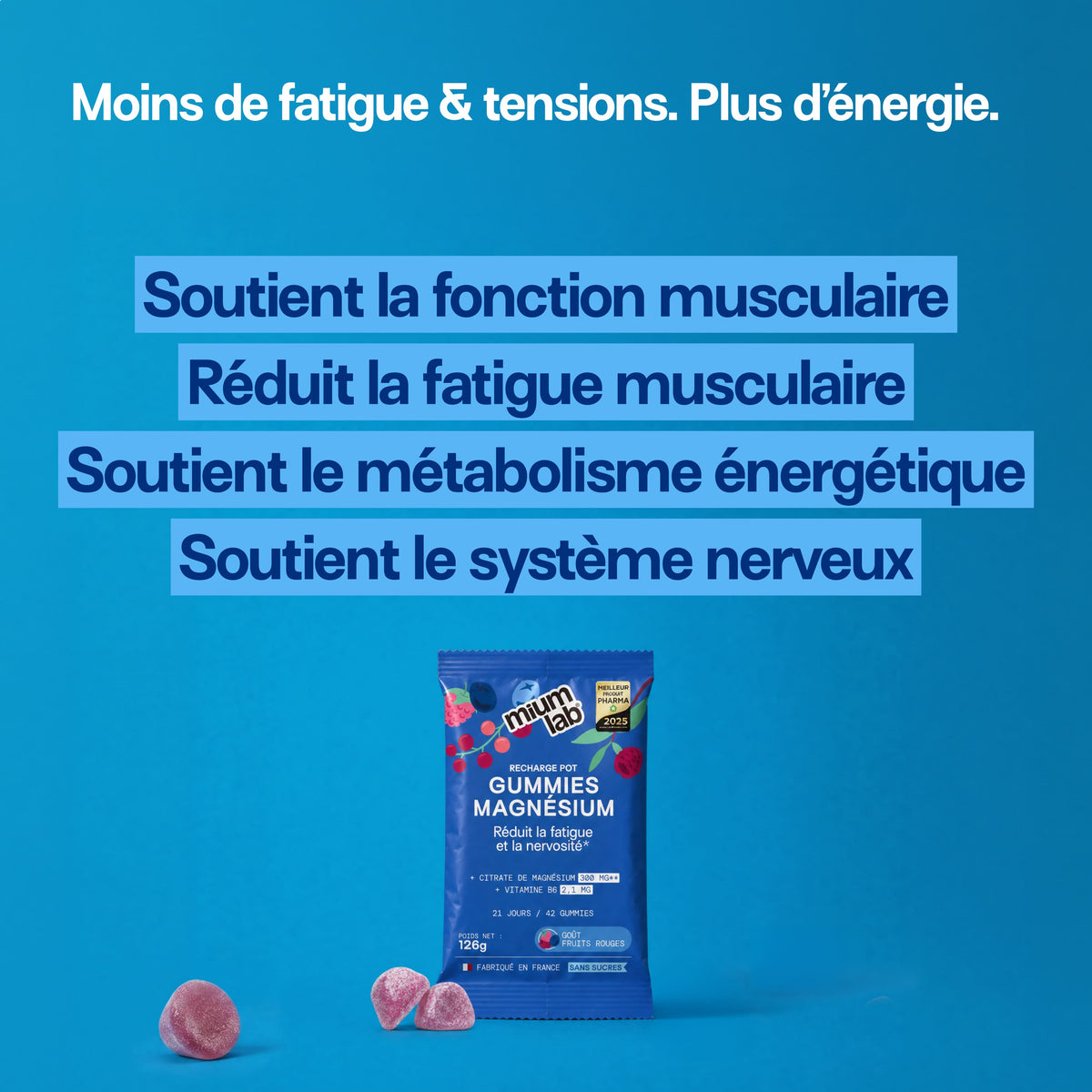 Éco-recharge MAGNÉSIUM | Réduit la fatigue et la nervosité | 21 jours