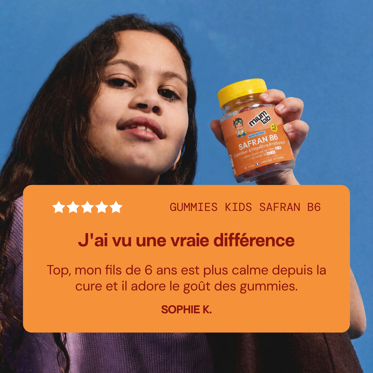 Gummies SAFRAN B6 FRAISE ENFANTS | Calme et concentration | 30 jours 🧒
