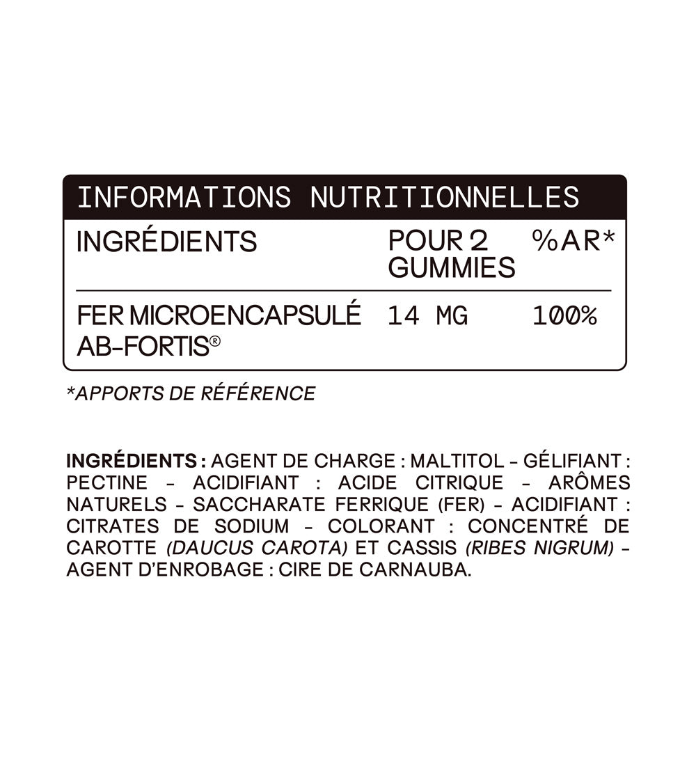 Gummies FER SANS SUCRES | Réduit les carences | 21 jours