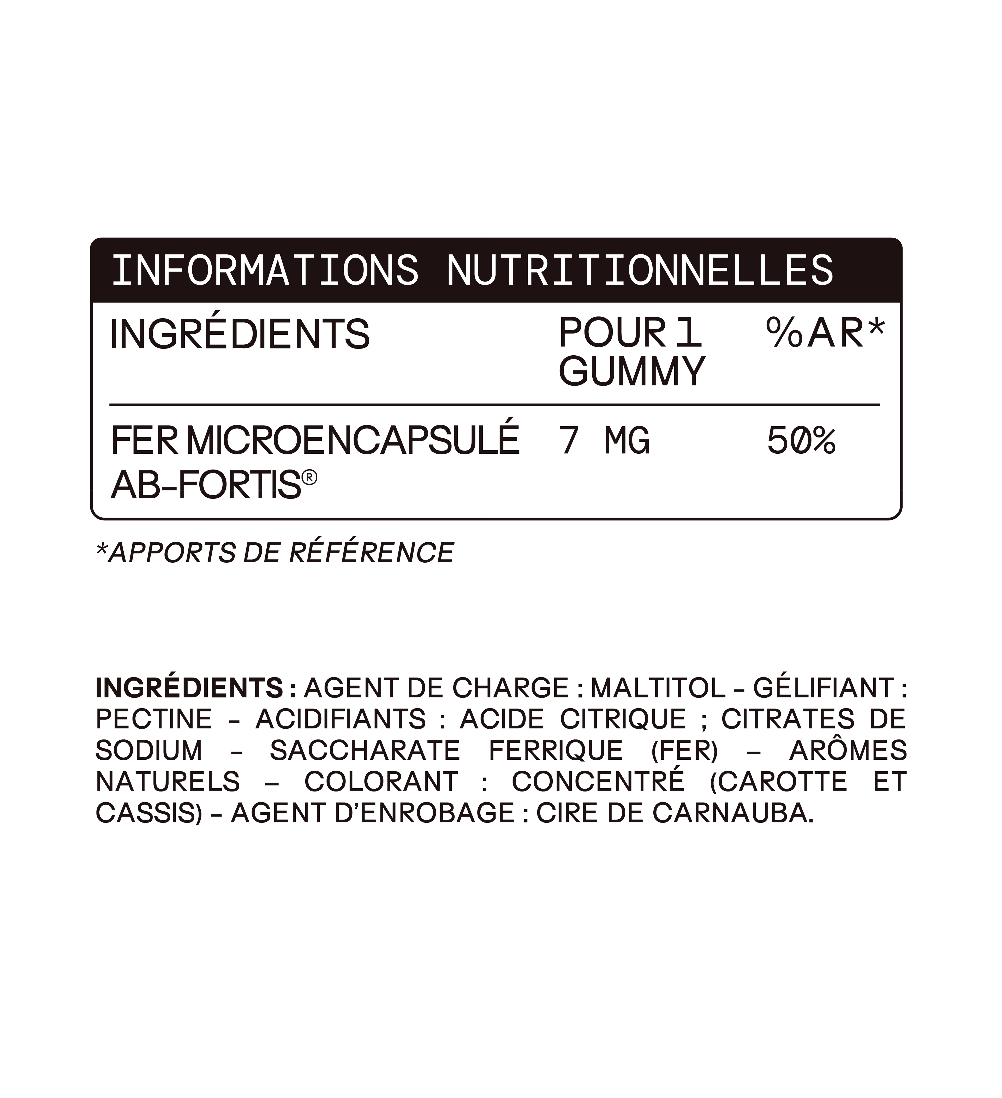 Gummies FER SANS SUCRES ENFANTS | Vitalité & réduction de la fatigue | 30 jours 🧒