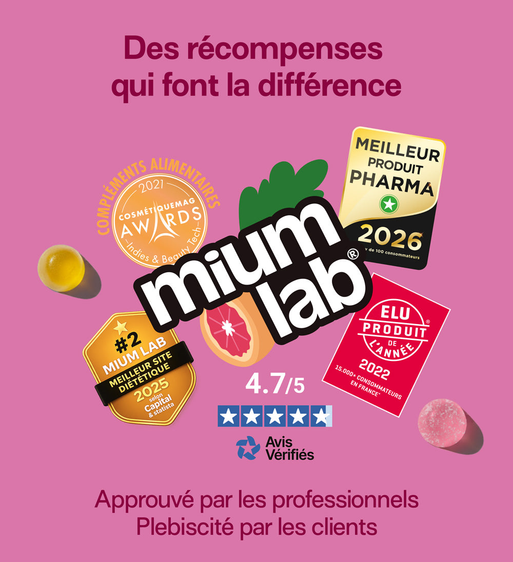 prix décernés à mium lab: meilleur produit pharma 2025 et 2026. 4,7/5 sur avis vérifiés