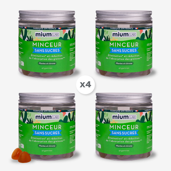 Pack Gummies Minceur SANS SUCRES | Régule la satiété | 4 x 21 jours