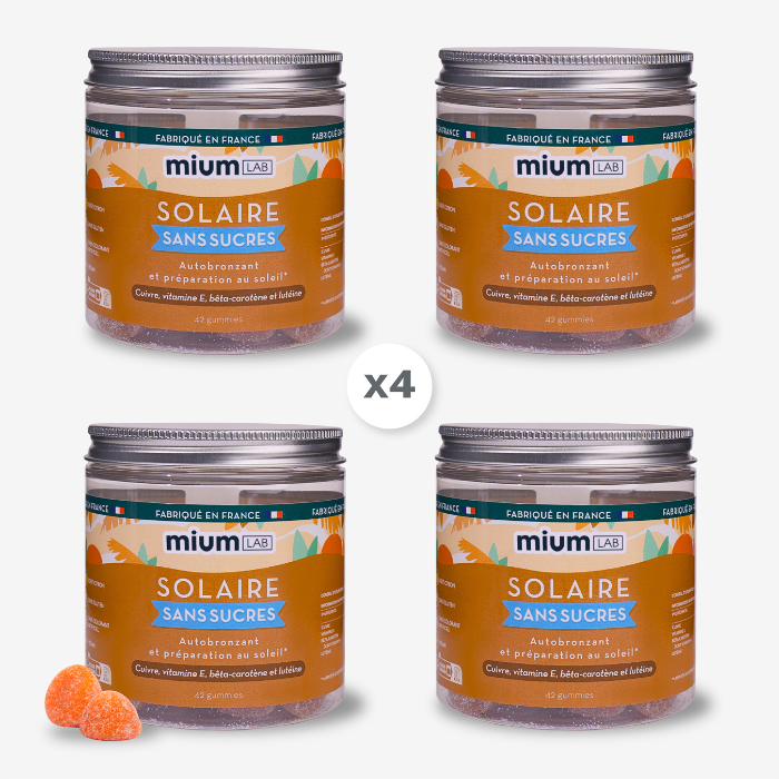 GUMMIES SOLAIRE SANS SUCRES | Cure Complète | 4 x 21 jours