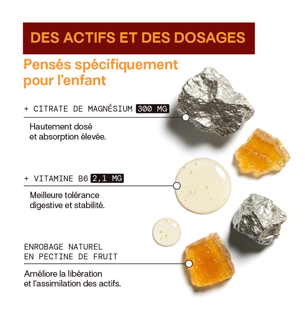 Gummies MAGNÉSIUM SANS SUCRES ENFANTS | Détente &amp; endormissement plus facile | 30 jours 🧒