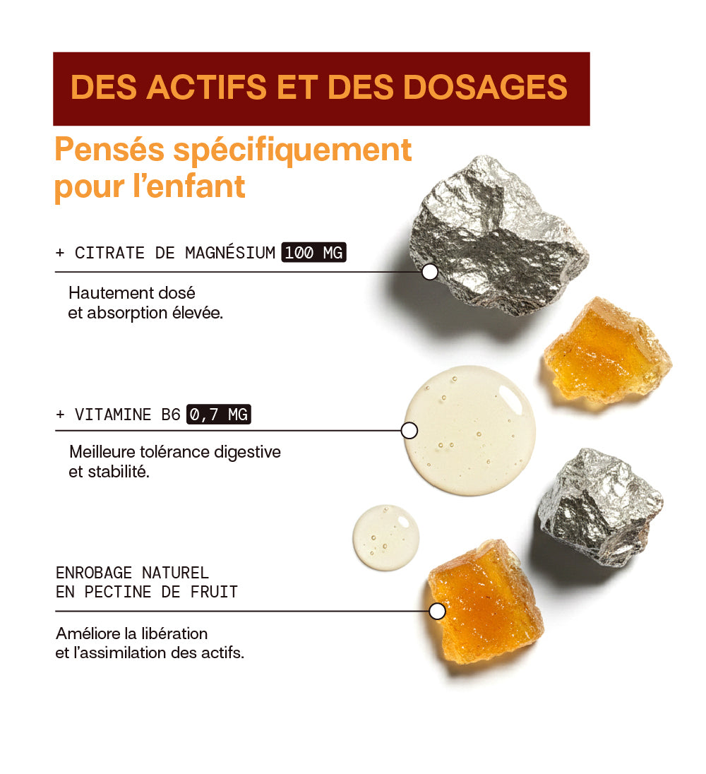 Gummies MAGNÉSIUM SANS SUCRES ENFANTS | Détente &amp; endormissement plus facile | 30 jours 🧒