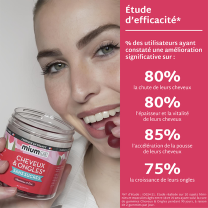 Gummies Cheveux et Ongles SANS SUCRES | Apporte force et brillance | 21 jours
