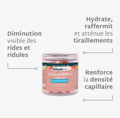 Pack Gummies Collagène VG SANS SUCRES | Hydrate &amp; raffermit la peau | 3 mois