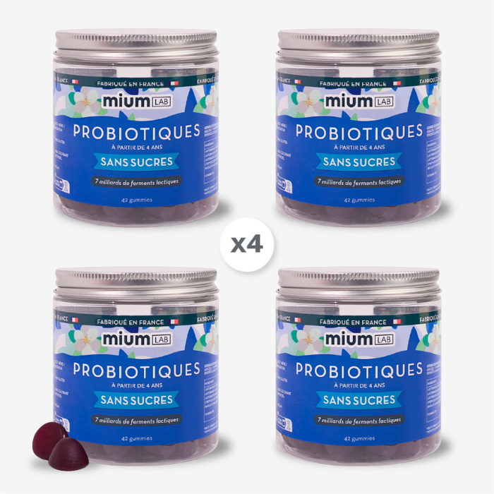 Gummies PROBIOTIQUES SANS SUCRES | Confort digestif | Pack de 4 x 21 jours