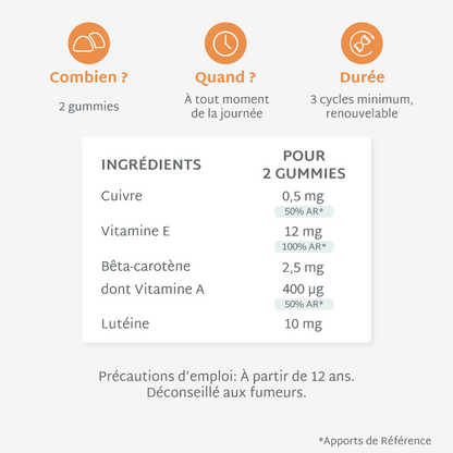 Gummies SOLAIRE SANS SUCRES | Améliore le bronzage | 21 jours