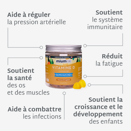 Gummies VITAMINE D SANS SUCRES | Tonus musculaire | 21 jours