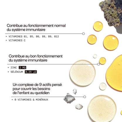 Gummies Multivitamines PIK Enfants SANS SUCRES | Énergie stable &amp; 10 vitamines essentielles | 30 jours