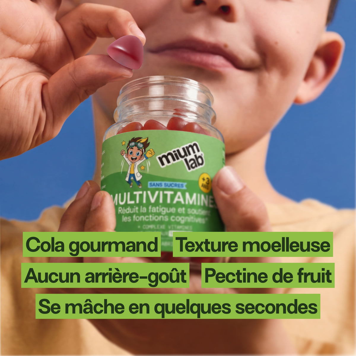 Gummies Multivitamines PIK Enfants SANS SUCRES | Énergie stable &amp; 10 vitamines essentielles | 30 jours