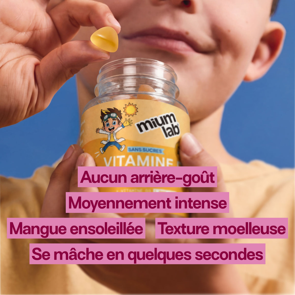 Gummies VITAMINE D SANS SUCRES ENFANTS | Immunité &amp; croissance osseuse | 30 jours 🧒