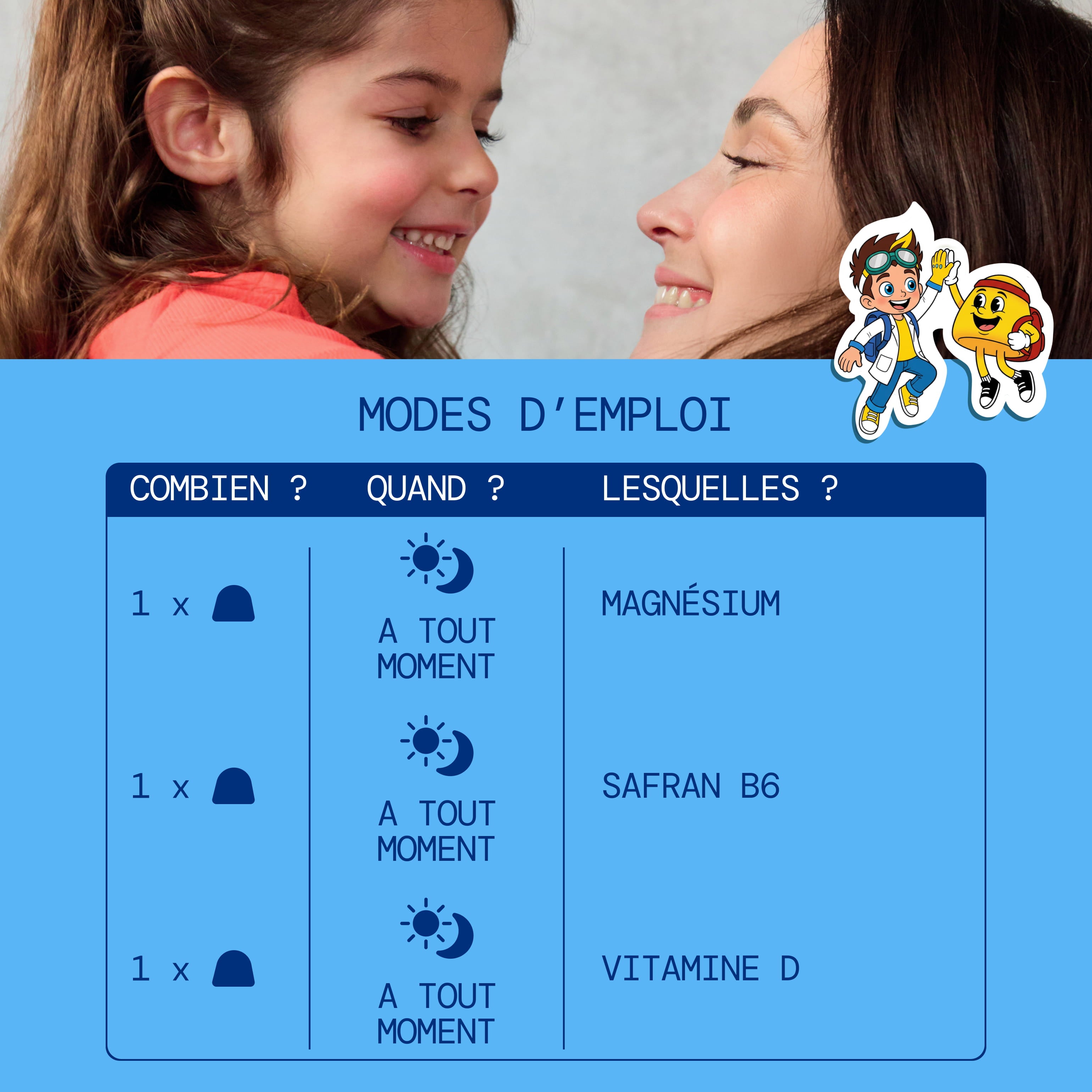 Pack Découverte Enfant | Safran B6, Vitamine D et Magnésium | 3 x 30 jours