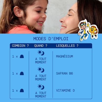 Pack Découverte Enfant | Safran B6, Vitamine D et Magnésium | 3 x 30 jours