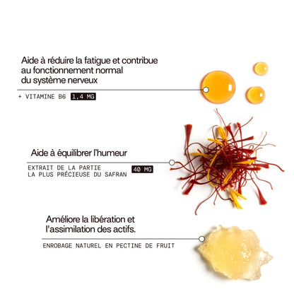Gummies SAFRAN B6 PÊCHE SANS SUCRES | Équilibre émotionnel | 21 jours