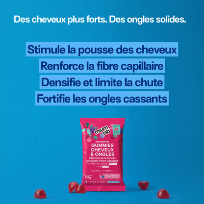 Gummies Cheveux et Ongles SANS SUCRES | Apporte force et brillance | 21 jours