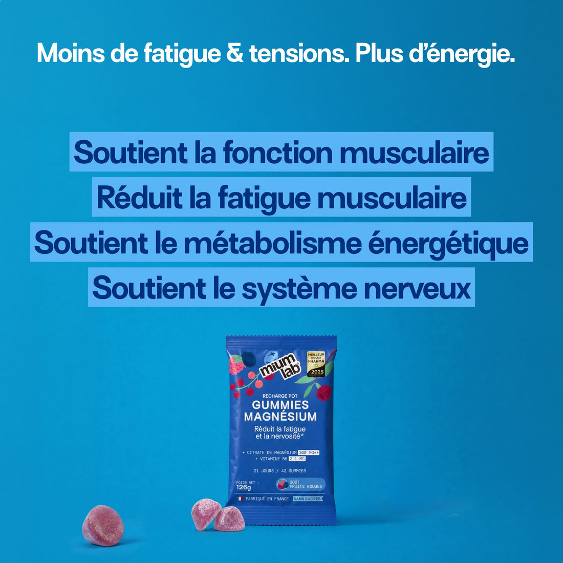 Éco-recharge MAGNÉSIUM | Réduit la fatigue et la nervosité | 21 jours