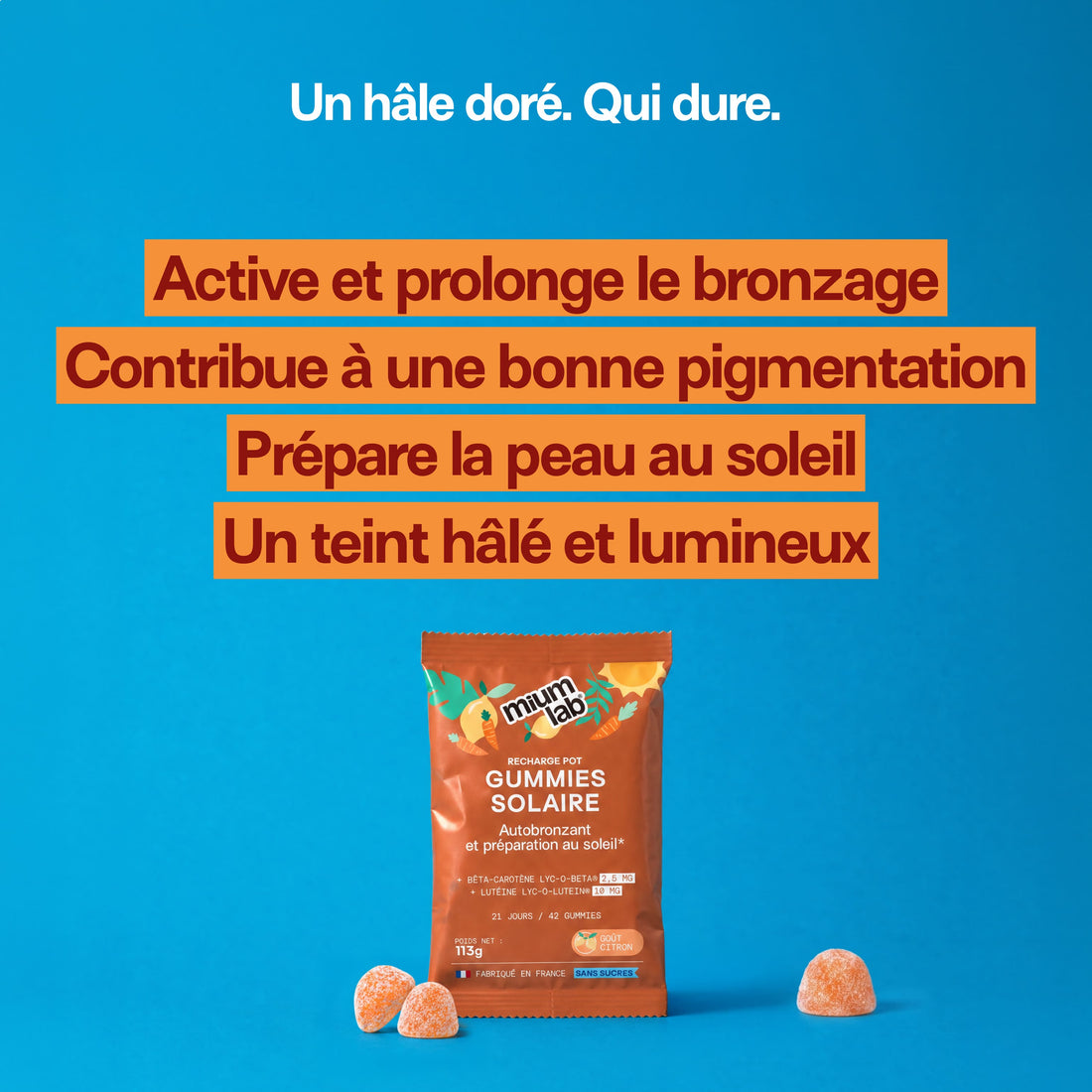 Éco-recharge SOLAIRE SANS SUCRES | Améliore le bronzage | 21 jours