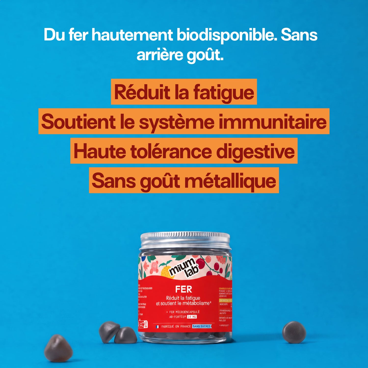 Gummies FER SANS SUCRES | Réduit les carences | 21 jours
