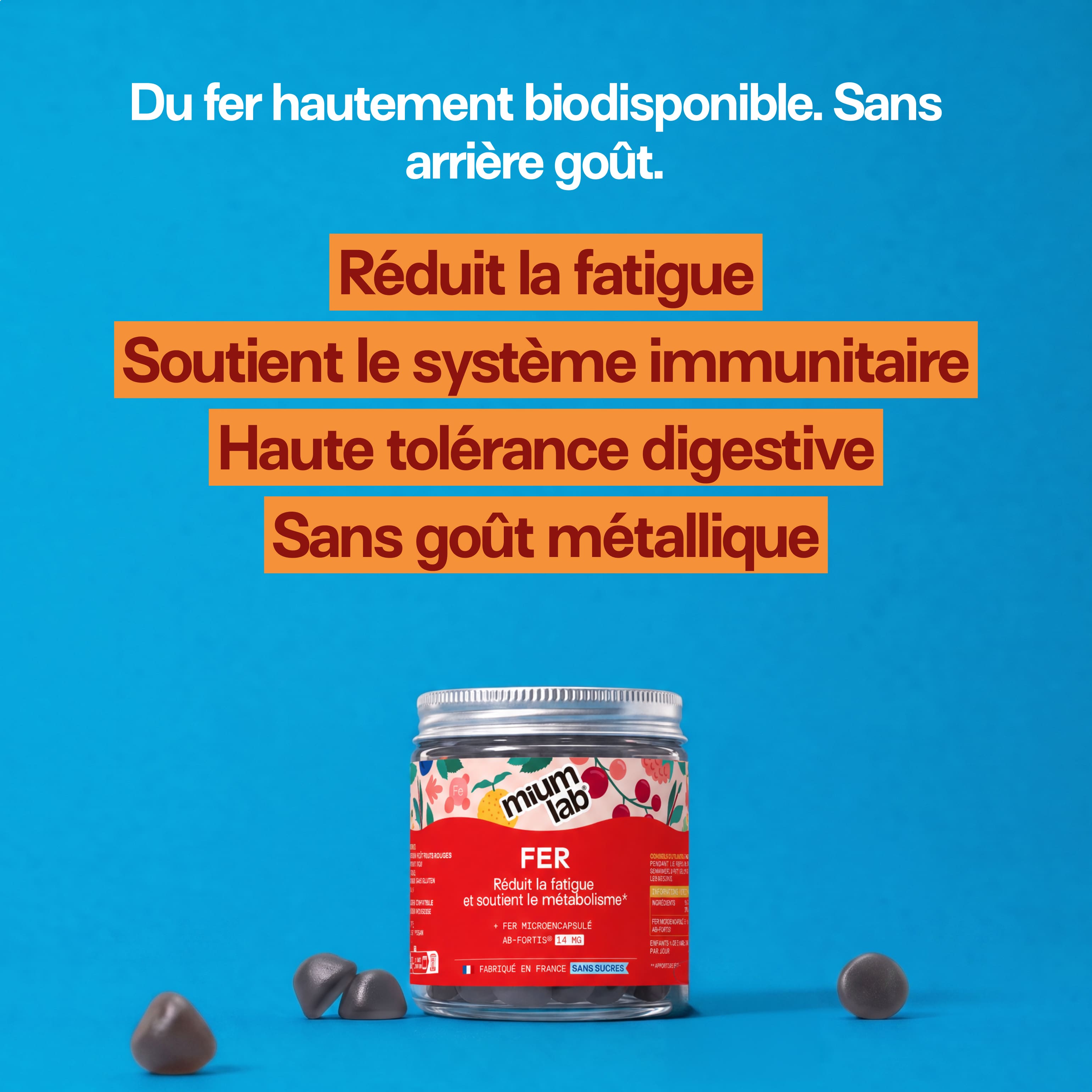 Gummies FER SANS SUCRES | Réduit les carences | 21 jours