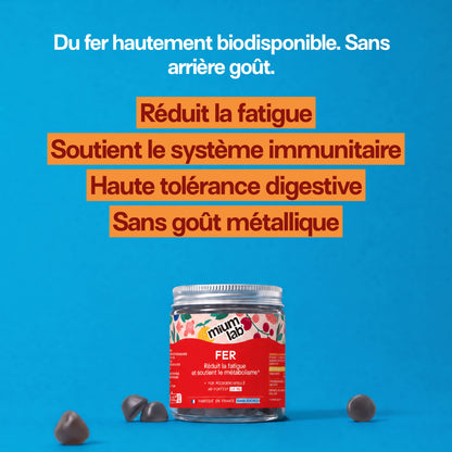Gummies FER SANS SUCRES | Réduit les carences | 21 jours