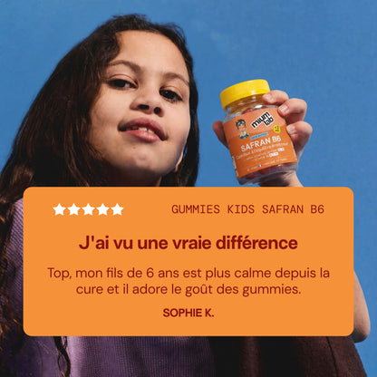 Gummies SAFRAN B6 FRAISE ENFANTS | Calme et concentration | 30 jours 🧒