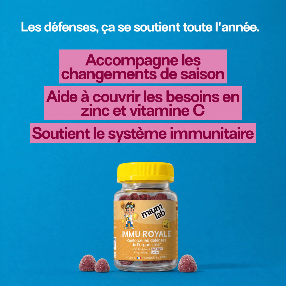 Gummies IMMU ROYALE ENFANTS | Système immunitaire | 30 jours 🧒