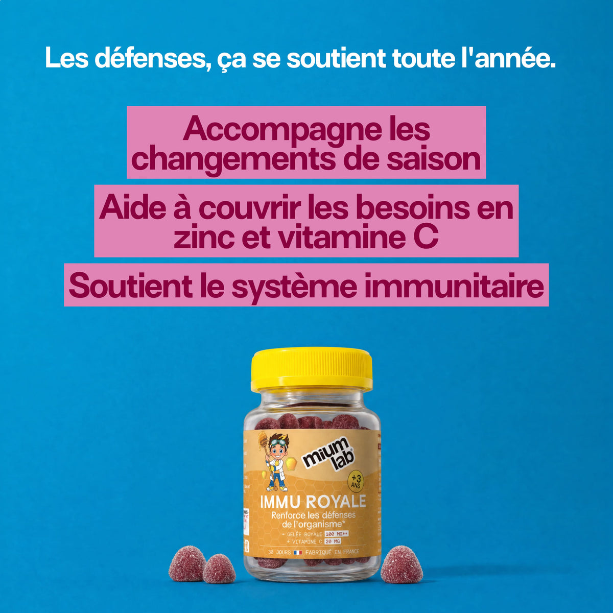Gummies IMMU ROYALE ENFANTS | Système immunitaire | 30 jours 🧒