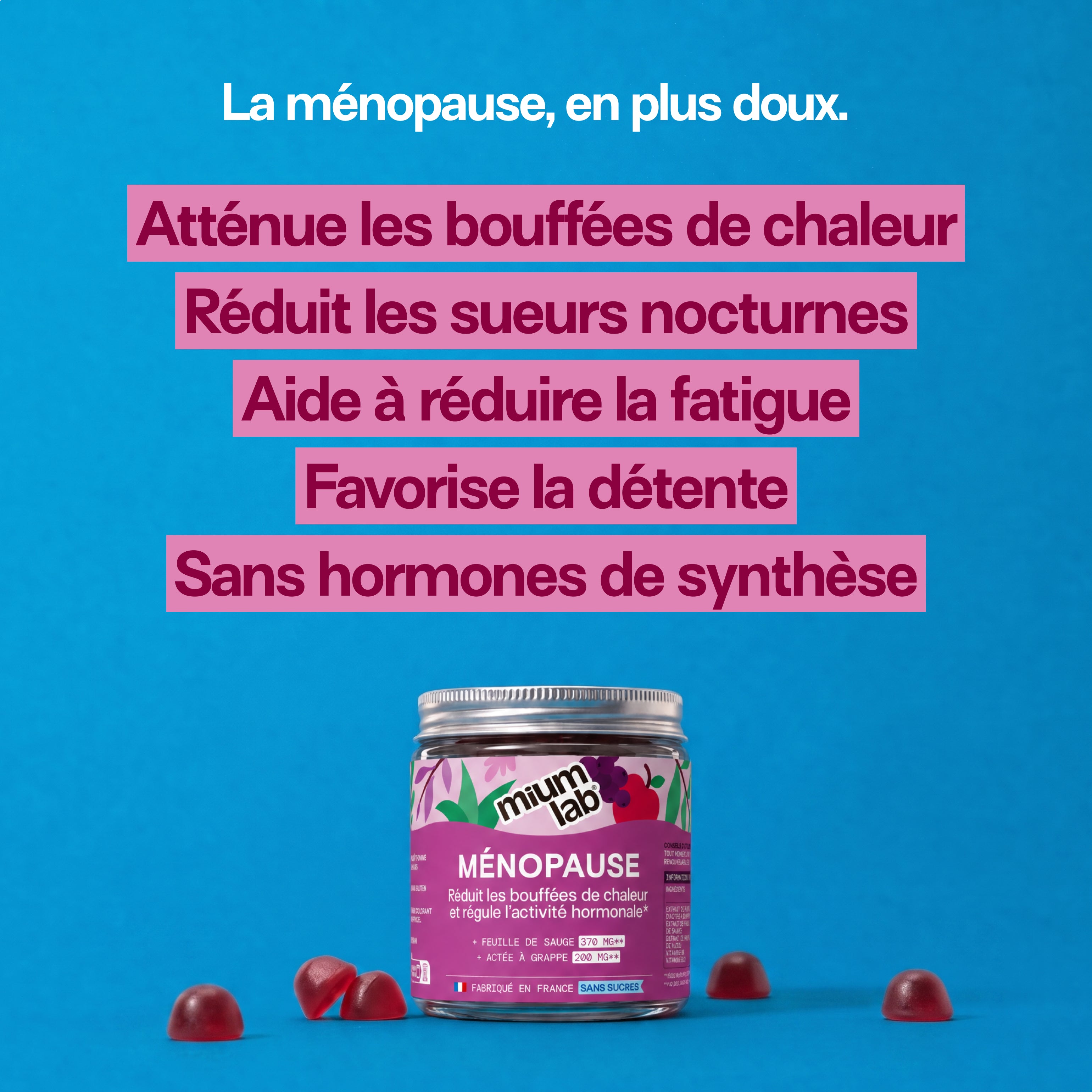 Gomitas Menopausia SIN AZÚCARES | Sofocos, fatiga | 21 días ♨️