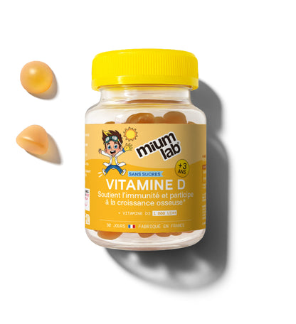 Gummies VITAMINE D SANS SUCRES ENFANTS | Immunité &amp; croissance osseuse | 30 jours 🧒