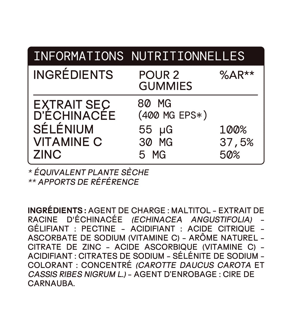 Gummies IMMUNITÉ SANS SUCRES | Système immunitaire | 21 jours