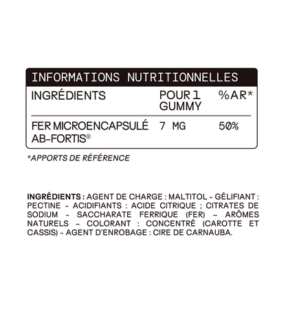 Gummies FER SANS SUCRES ENFANTS | Vitalité &amp; réduction de la fatigue | 30 jours 🧒