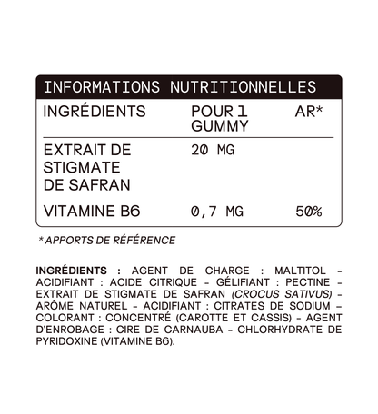 Gummies SAFRAN B6 FRAISE ENFANTS | Calme et concentration | 30 jours 🧒