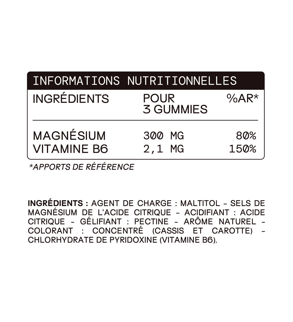 Gummies MAGNÉSIUM SANS SUCRES | Réduit la fatigue et la nervosité | 21 jours