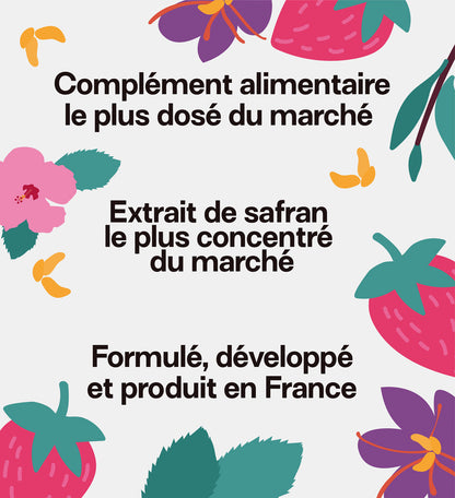 Gummies SAFRAN B6 FRAISE | Calme et concentration | Pack 4 x 21 jours 🧒