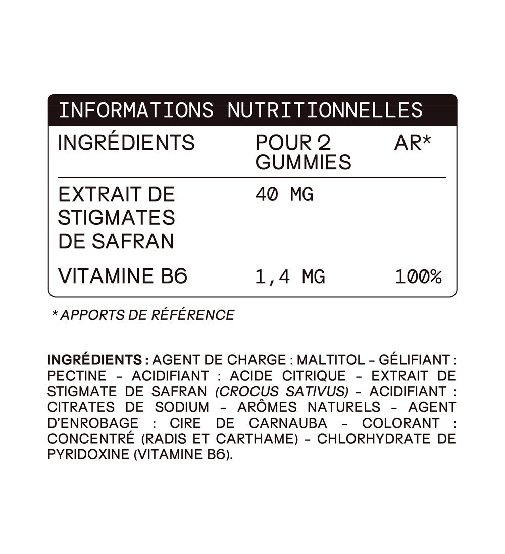 Gummies SAFRAN B6 SANS SUCRES | Équilibre émotionnel | 21 jours 🔬 (test Marion)