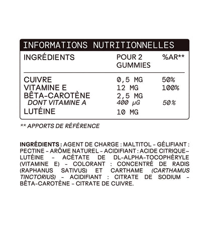 Gummies SOLAIRE SANS SUCRES | Améliore le bronzage | 21 jours