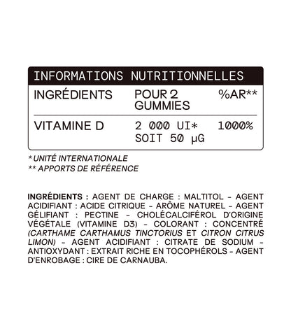 Gummies VITAMINE D SANS SUCRES ENFANTS | Immunité &amp; croissance osseuse | 30 jours 🧒
