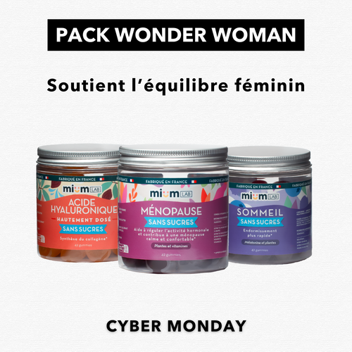 Pack Wonder Woman | Ménopause, Acide Hyaluronique, Sommeil | 3 x 21 jours